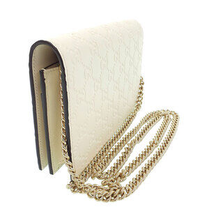 Gucci on Signature ssima Bow Wallet Bag White Chain